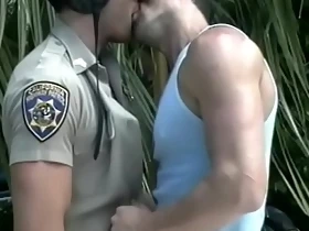 Traffic patrol come to offender for oral and anal punishing in the backyard