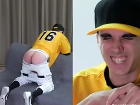 Straight Twink Spanked in a Baseball Uniform