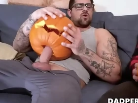 Mommy Leaves and Beefy Daddy Fucks His Stepson
