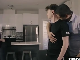 Daddy fucks twink step-son after fight with mom