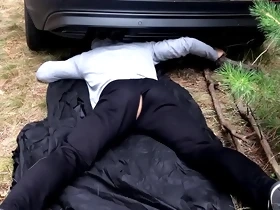 Masked man fucks a stuck guy / Russian horror in the forest / HORRORPORN
