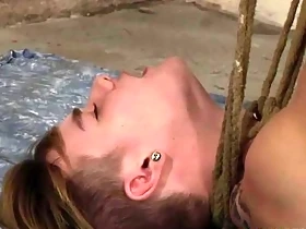 Ashton Bradley found a naked and tied twinks hole to use