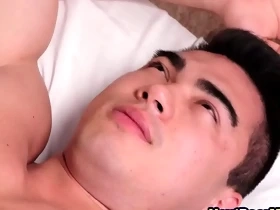 Asian hunk demands happy ending massage from straight guy