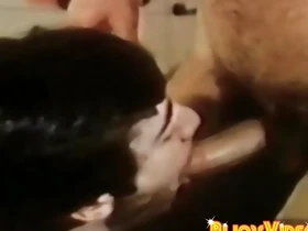 Vintage homosexual guy takes turn sucking big hairy dicks