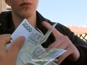 Young straight dude gives head and fucks for some cash