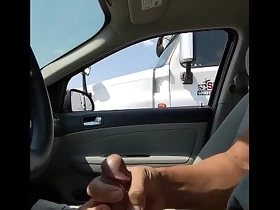 Trucker filming me stroking